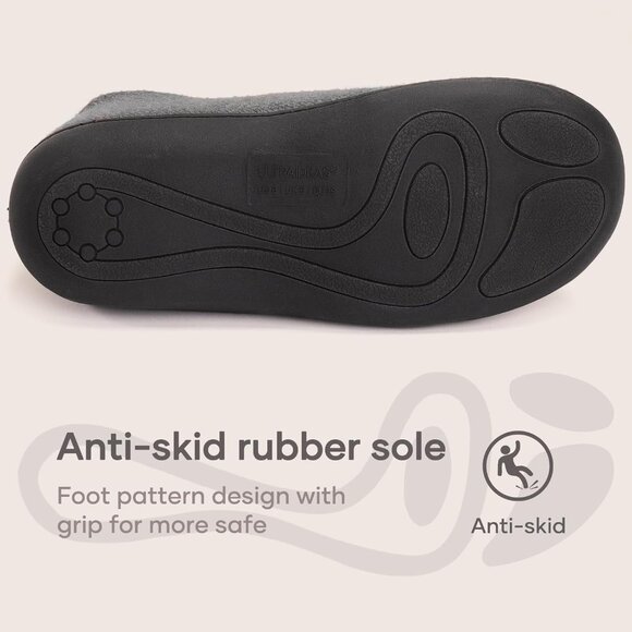 Stylish Grey Women's Indoor Loafers with Memory Foam & Non-Slip Outsole - Size 9 - Picture 6 of 9